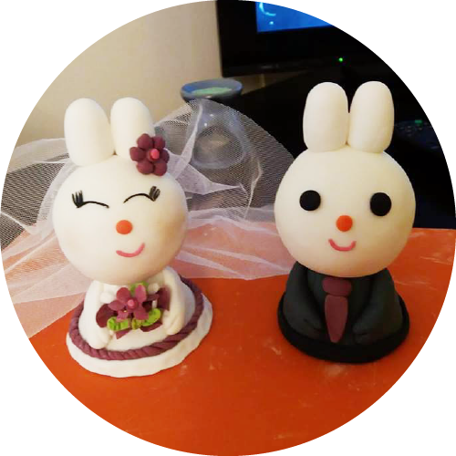 Figuras de Conejo para Torta de Matrimonio