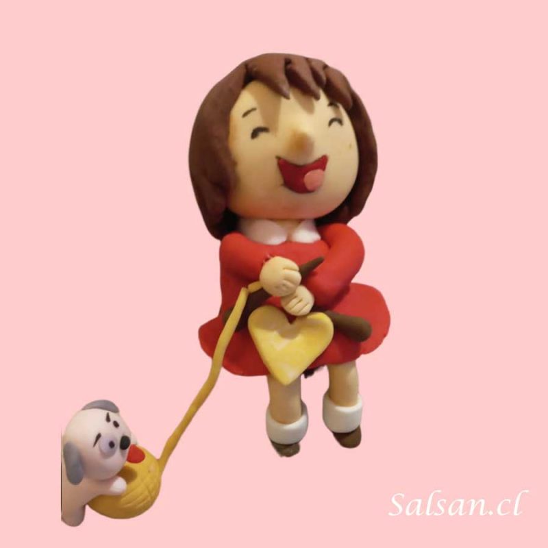 Figura Niña Paseando a su Perro