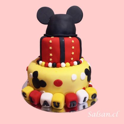 Torta de Cumpleaños Tres Pisos Micky Mouse