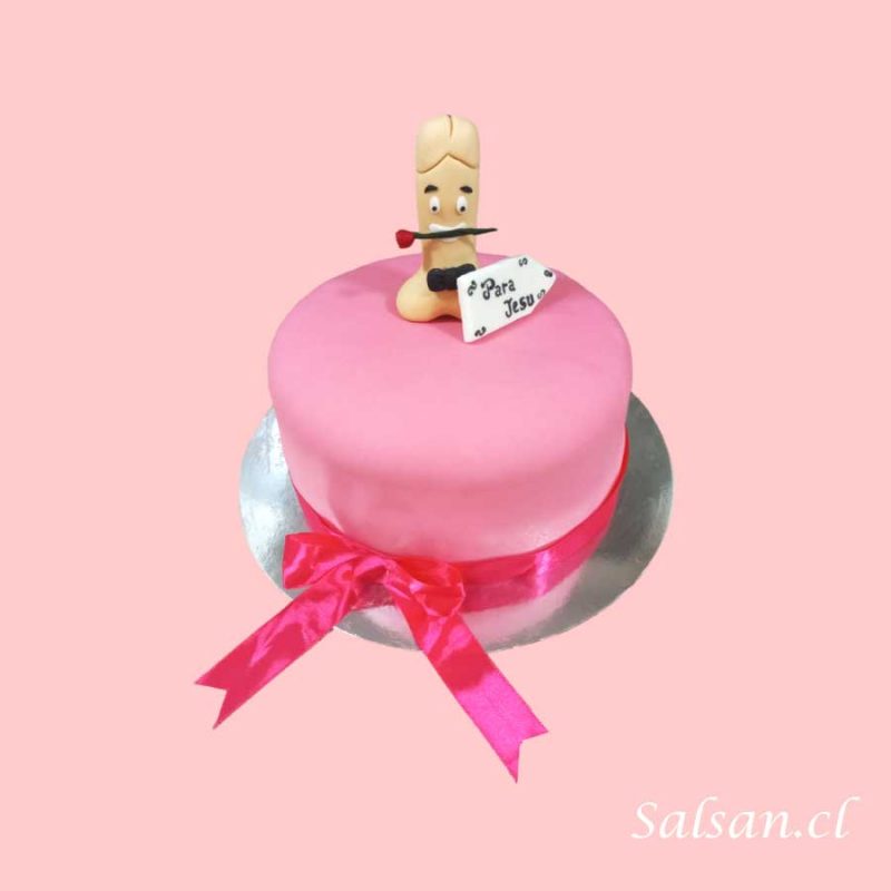 Torta con figura de pene para despedida de solteras