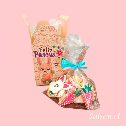 Caja con galletas de pascua