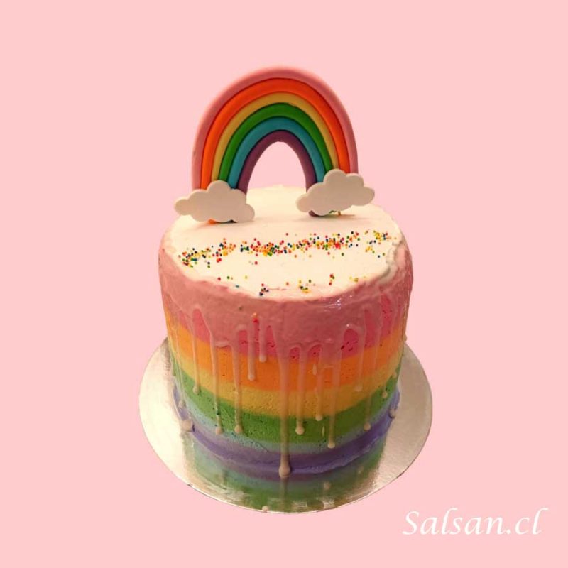 Torta cumpleaños arcoiris