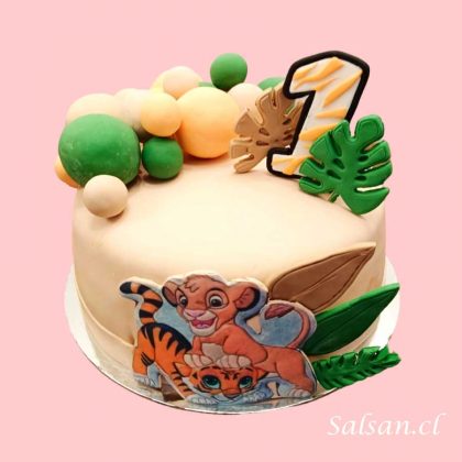 Torta cumpleaños rey leon
