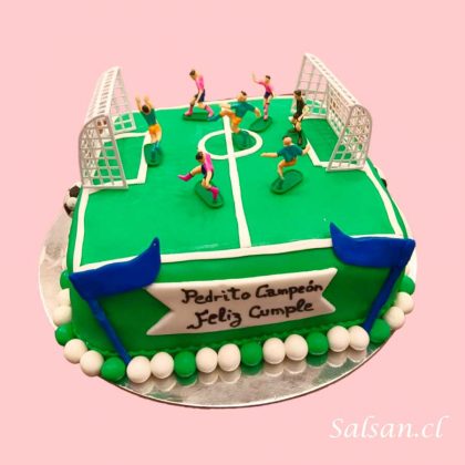 Torta cumpleaños cancha futbol