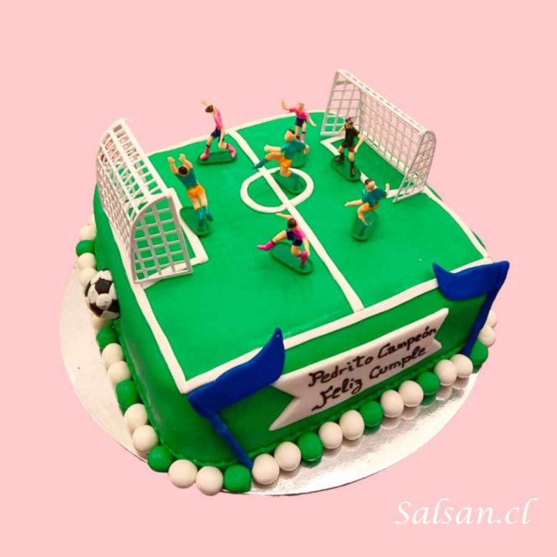 Torta cumpleaños cancha futbol
