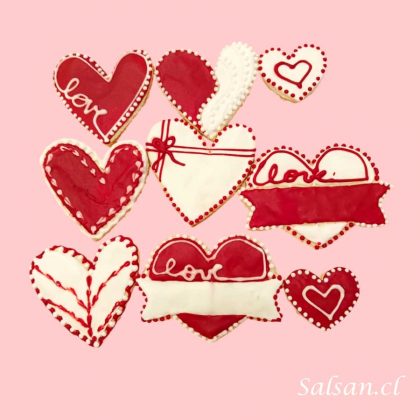 Galletas dia de los enamorados corazon y cupidos