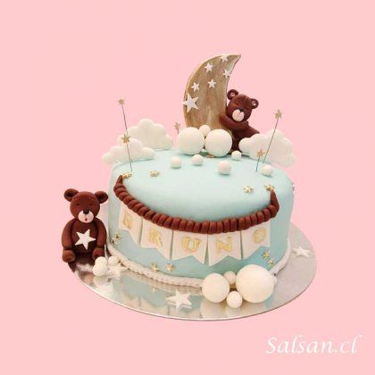 Producto torta baby shower osos luna