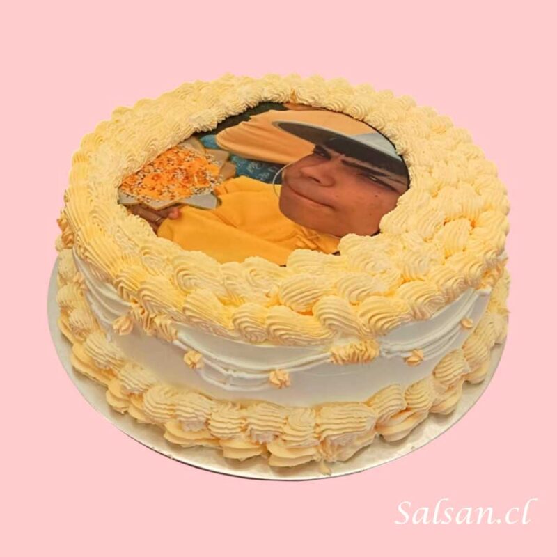 Torta Cumpleaños De Hoja con Foto Comestible - Imagen 2